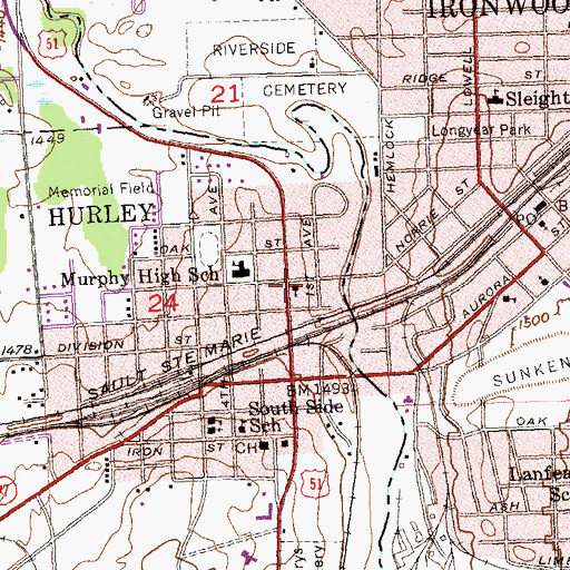 Topographic Map of Saint Pauls Evangelical Lutheran Church, WI