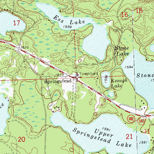 Topographic Map of Springstead School (historical), WI