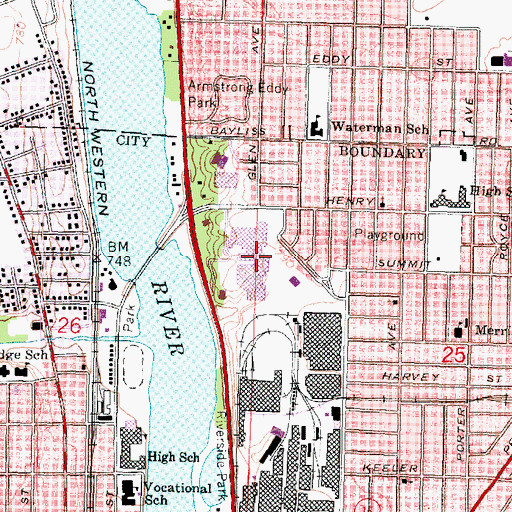 Topographic Map of Beloit Plaza Shopping Center, WI