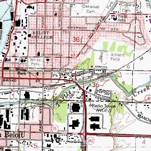 Topographic Map of Bethel African Methodist Episcopal Church, WI