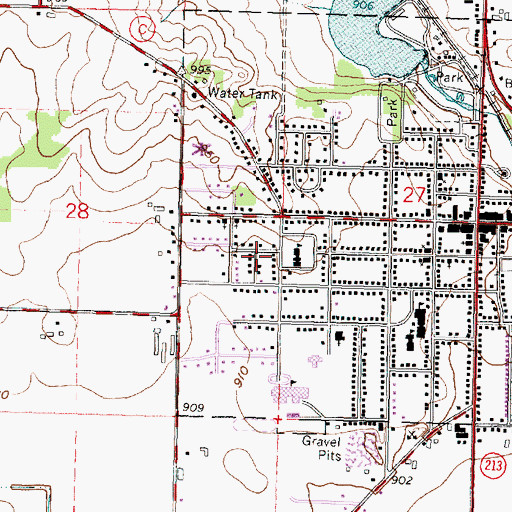 Topographic Map of Brzezinski Park, WI