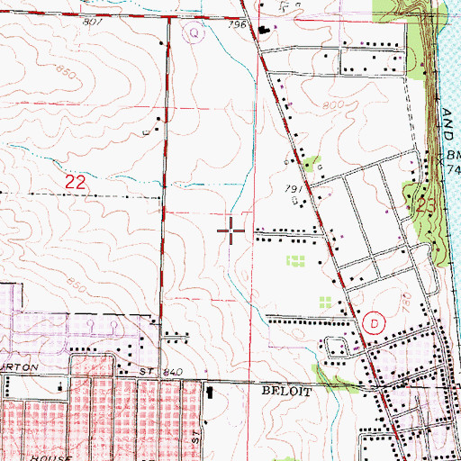 Topographic Map of Beloit Gospel Hall Assembly Church, WI