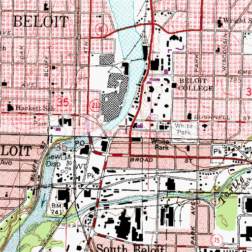 Topographic Map of Central Fire Station, WI