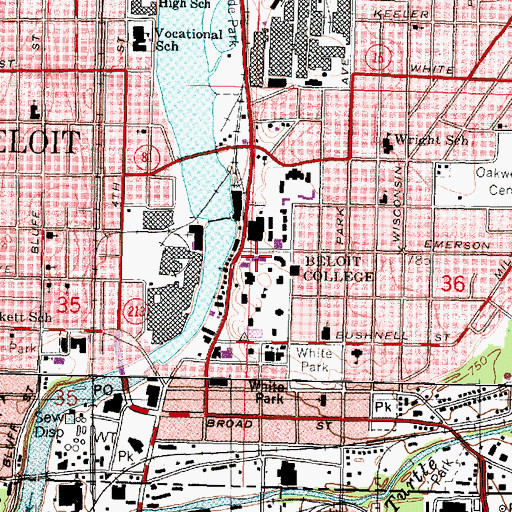 Topographic Map of Chapin Hall, WI