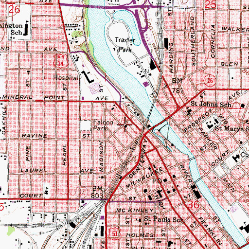 Topographic Map of Christian and Missionary Alliance Church, WI