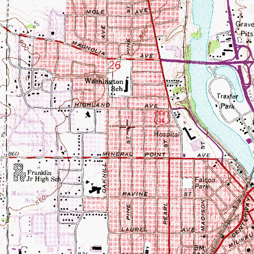 Topographic Map of Church of God of Prophecy, WI