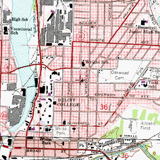Topographic Map of Church of the Atonement, WI