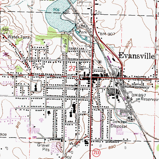 Topographic Map of Eager Free Public Library, WI