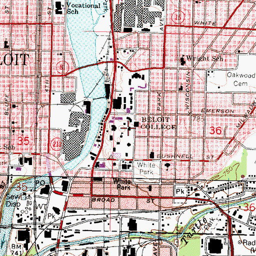 Topographic Map of Eaton Chapel, WI