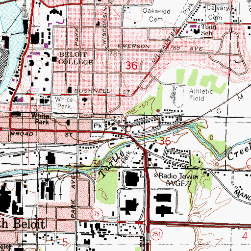 Topographic Map of Emmanuel Baptist Church, WI