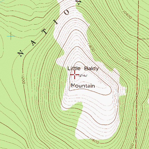 Topographic Map of Little Baldy Mountain, CO