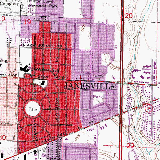 Topographic Map of Emmanuel Free Methodist Church, WI
