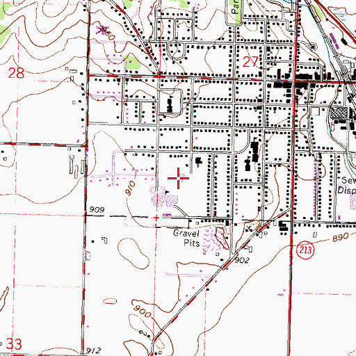 Topographic Map of Levi Leonard Elementary School, WI
