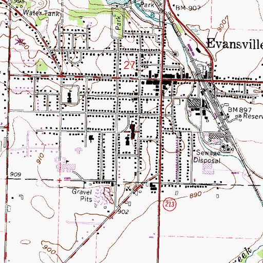 Topographic Map of J C McKenna Middle School, WI