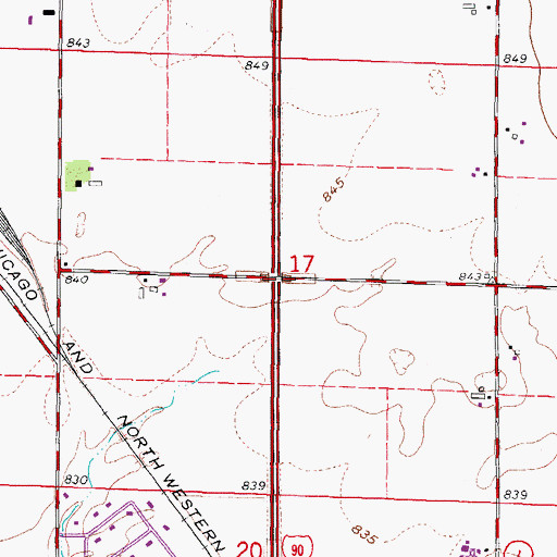 Topographic Map of Exit 177, WI