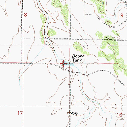 Topographic Map of Boone Tank, AZ