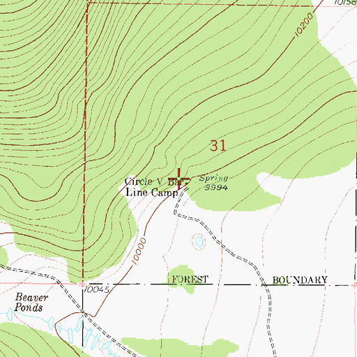 Topographic Map of Circle V Bar Line Camp, CO