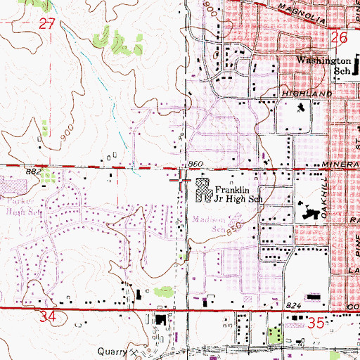 Topographic Map of Janesville Fire Department Station 3, WI