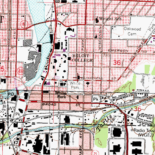 Topographic Map of First Congregational Church, WI