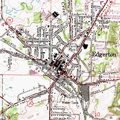 Topographic Map of First Congregational Church, WI