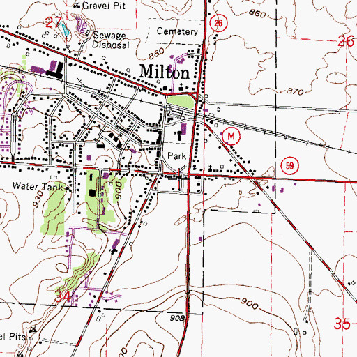 Topographic Map of First Congregational Church, WI