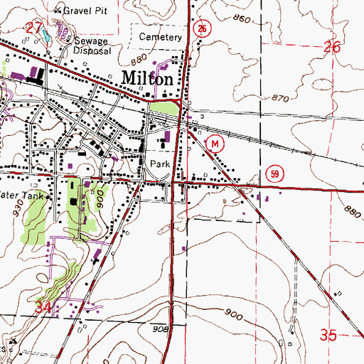 Topographic Map of First United Methodist Church, WI