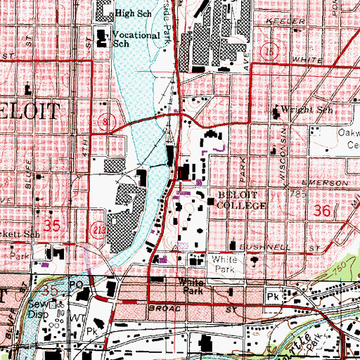 Topographic Map of Flood Arena, WI