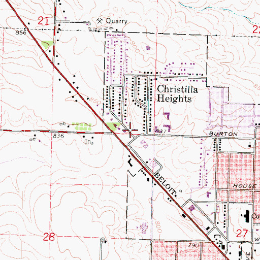 Topographic Map of Free Methodist Church, WI