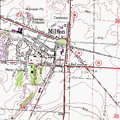 Topographic Map of Goodrich Park, WI