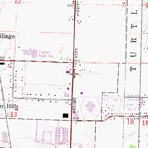 Topographic Map of Grace Bible Church, WI