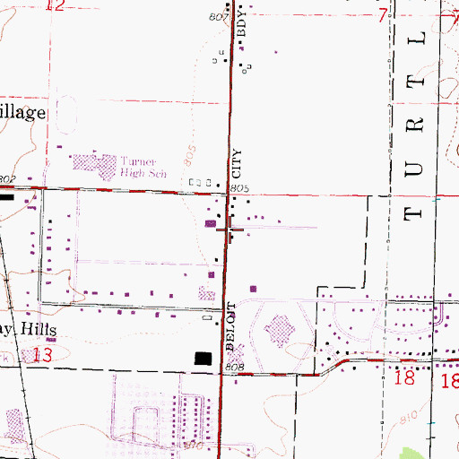 Topographic Map of Grace Bible Church, WI