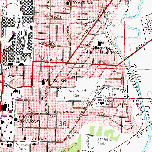 Topographic Map of Gridley Congregational Church, WI