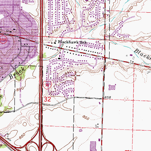 Topographic Map of Hampshire Park, WI