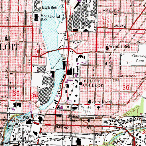 Topographic Map of Haven Hall, WI