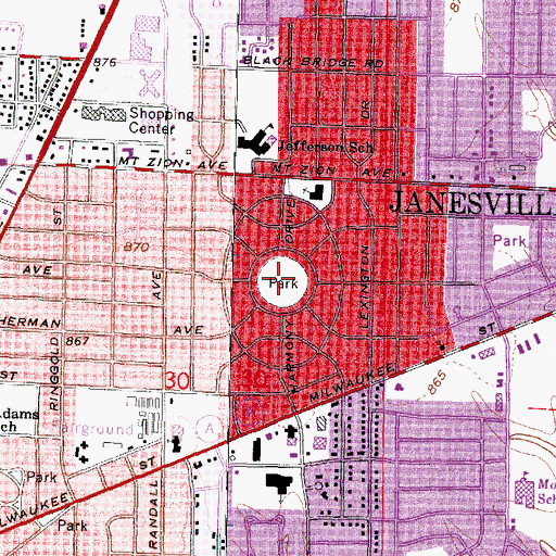 Topographic Map of Hawthorne Park, WI