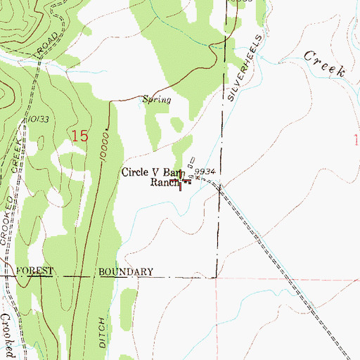 Topographic Map of Circle V Bar Ranch, CO