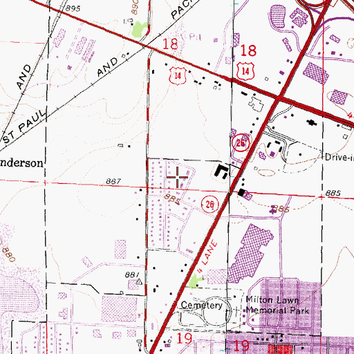 Topographic Map of Holiday Park, WI
