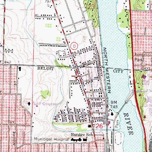Topographic Map of House of God Church, WI
