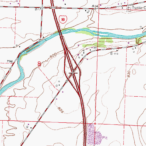 Topographic Map of Interchange 183, WI