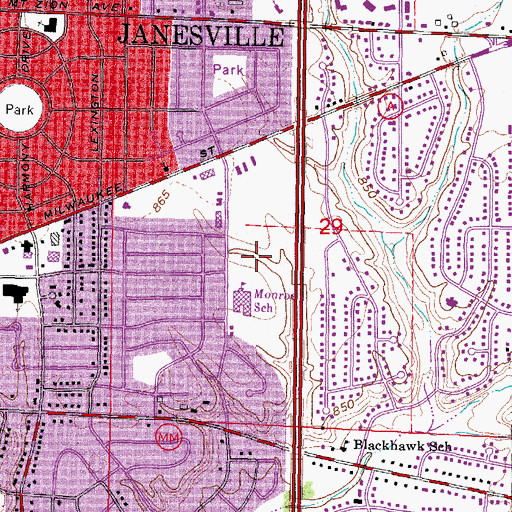 Topographic Map of Jackman Park, WI