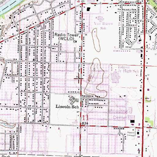 Topographic Map of Janesville Bible Baptist Temple, WI