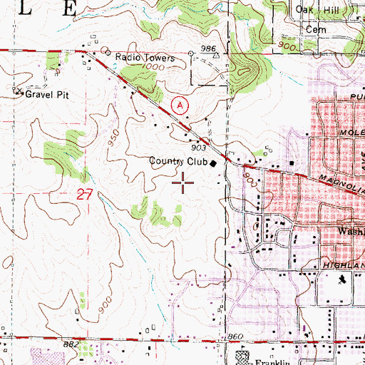 Topographic Map of Janesville Country Club, WI