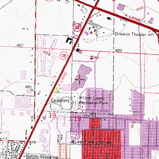 Topographic Map of Janesville Mall Shopping Center, WI