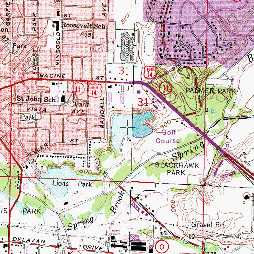 Topographic Map of Kiwanis Pond, WI