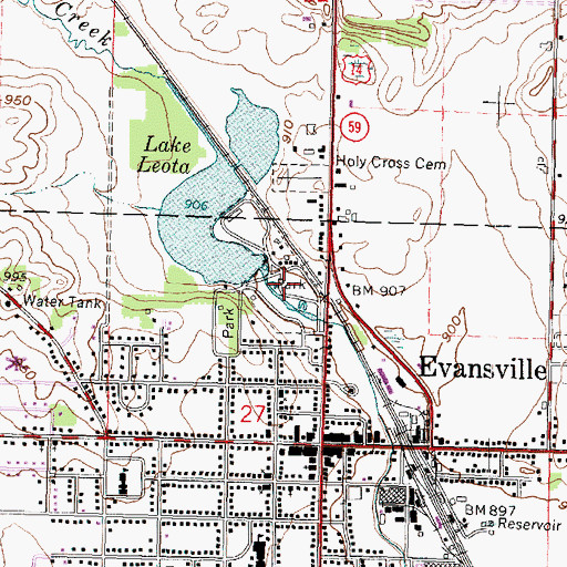 Topographic Map of Lake Leota Park, WI
