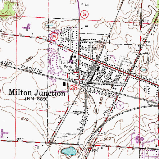 Topographic Map of Liberty Park, WI