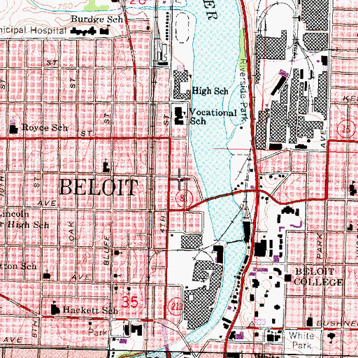 Topographic Map of Lighthouse Fellowship Church, WI