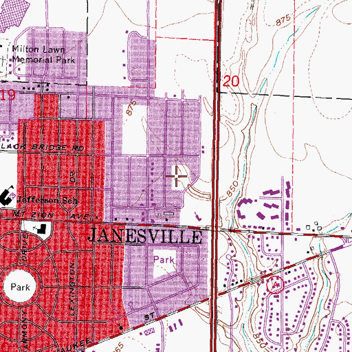 Topographic Map of Mandale Park, WI