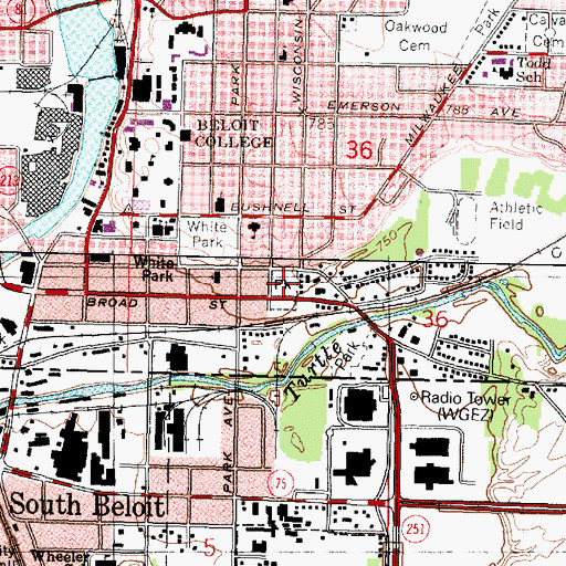 Topographic Map of Mechanics Green, WI
