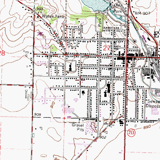 Topographic Map of Millard Home School, WI